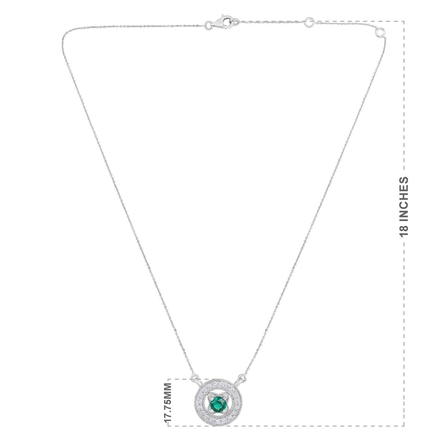 Solid Gold 1.5ct Natural Diamond w/ Emerald Frame Necklace