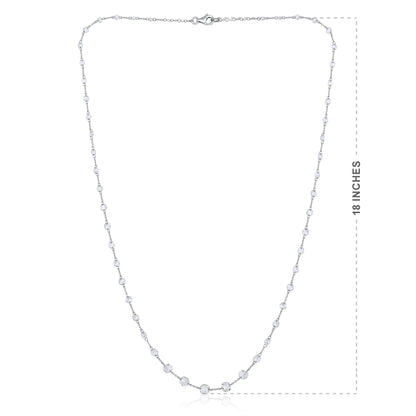 Solid Gold 3.7ct Natural Diamond Rose-Cut Round Tennis Necklace
