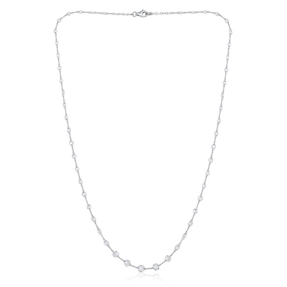 Solid Gold 3.7ct Natural Diamond Rose-Cut Round Tennis Necklace