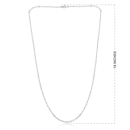 Solid Gold 5ct Natural Diamond Rose-Cut Round Tennis Chain Necklace