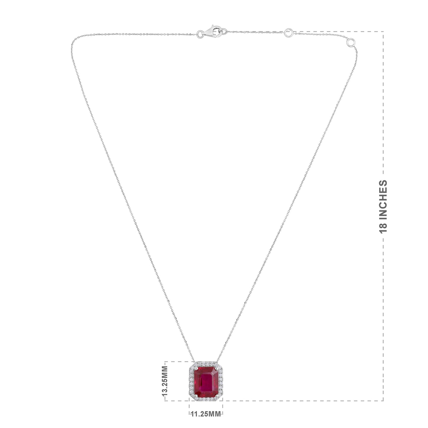 Solid Gold 5.3ct Natural Diamond w/ Ruby Emerald Necklace