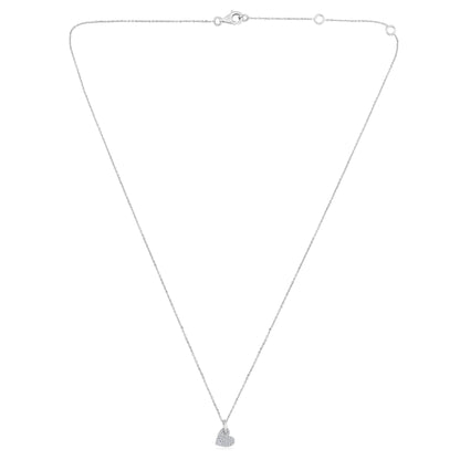 Solid Gold 0.1ct Natural Diamond Heart Shape Charm Pendant Necklace