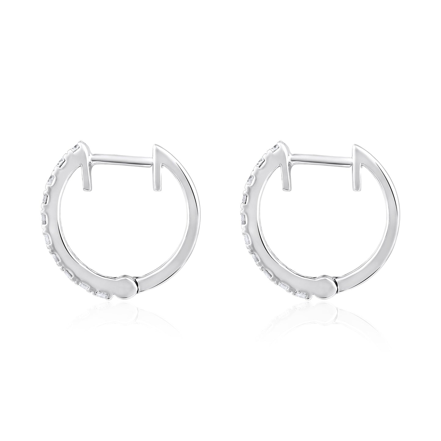 Solid Gold 0.33ct Natural Diamond 14mm Huggie Earrings