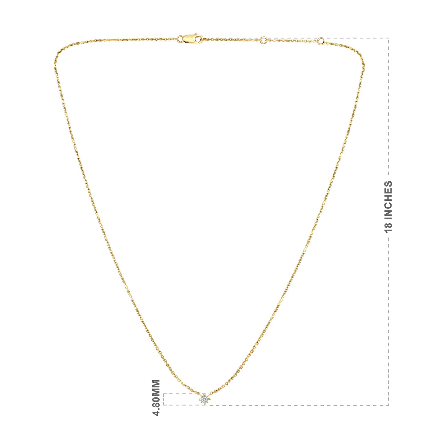 Solid Gold 0.04ct Natural Diamond Small Single Star Necklace