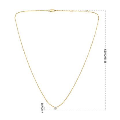 Solid Gold 0.04ct Natural Diamond Small Single Star Necklace