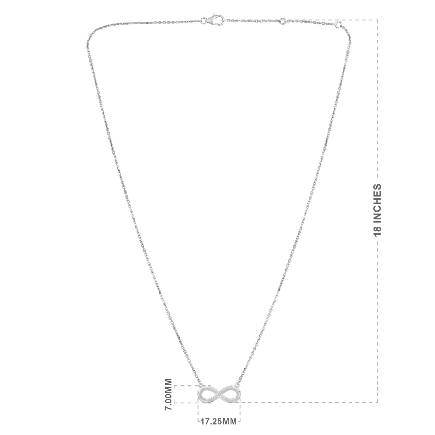 Solid Gold 0.02ct Natural Diamond Small Infinity Loop Necklace