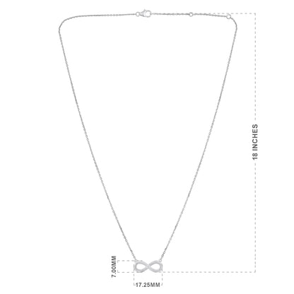 Solid Gold 0.02ct Natural Diamond Small Infinity Loop Necklace
