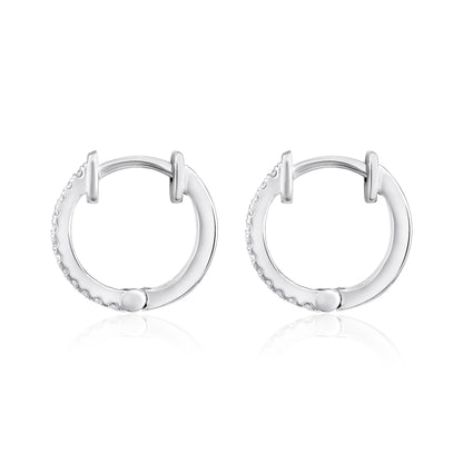 Solid Gold 0.1ct Natural Diamond Huggie Hoop Earrings