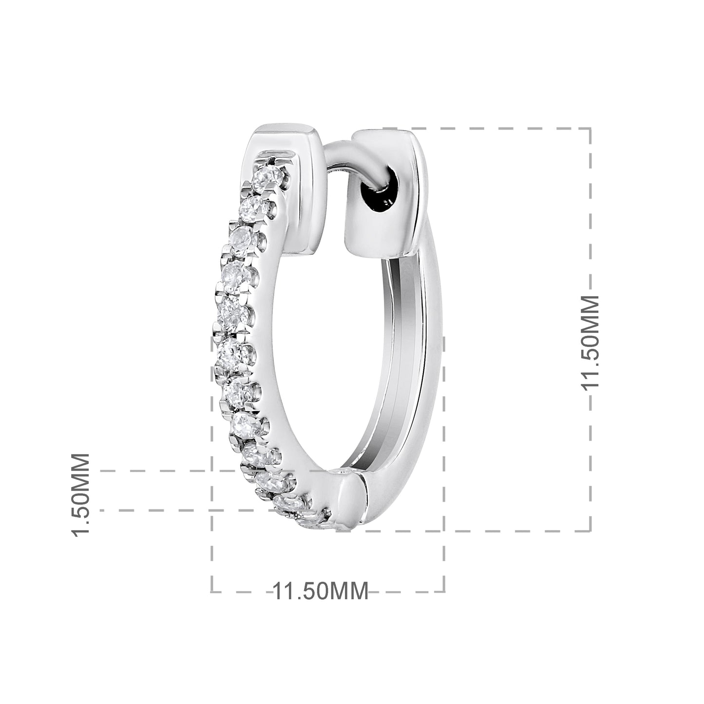 Solid Gold 0.1ct Natural Diamond Huggie Hoop Earrings