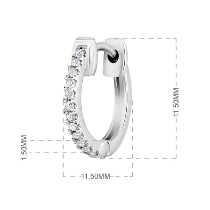 Solid Gold 0.1ct Natural Diamond Huggie Hoop Earrings