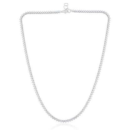 Solid Gold 8.4ct Natural Diamond 3.3mm 3 Prong Tennis Necklace
