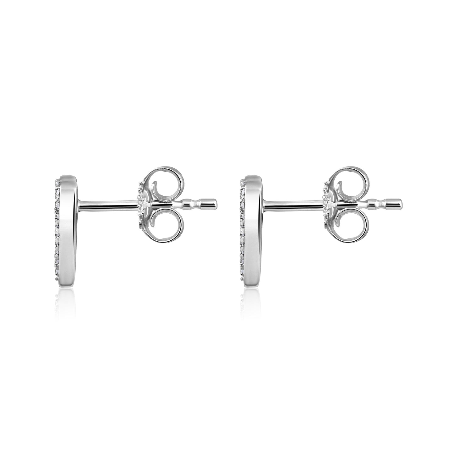 Solid Gold 0.12ct Natural Diamond Heart Studded Stud Earrings