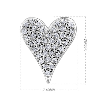 Solid Gold 0.12ct Natural Diamond Heart Studded Stud Earrings