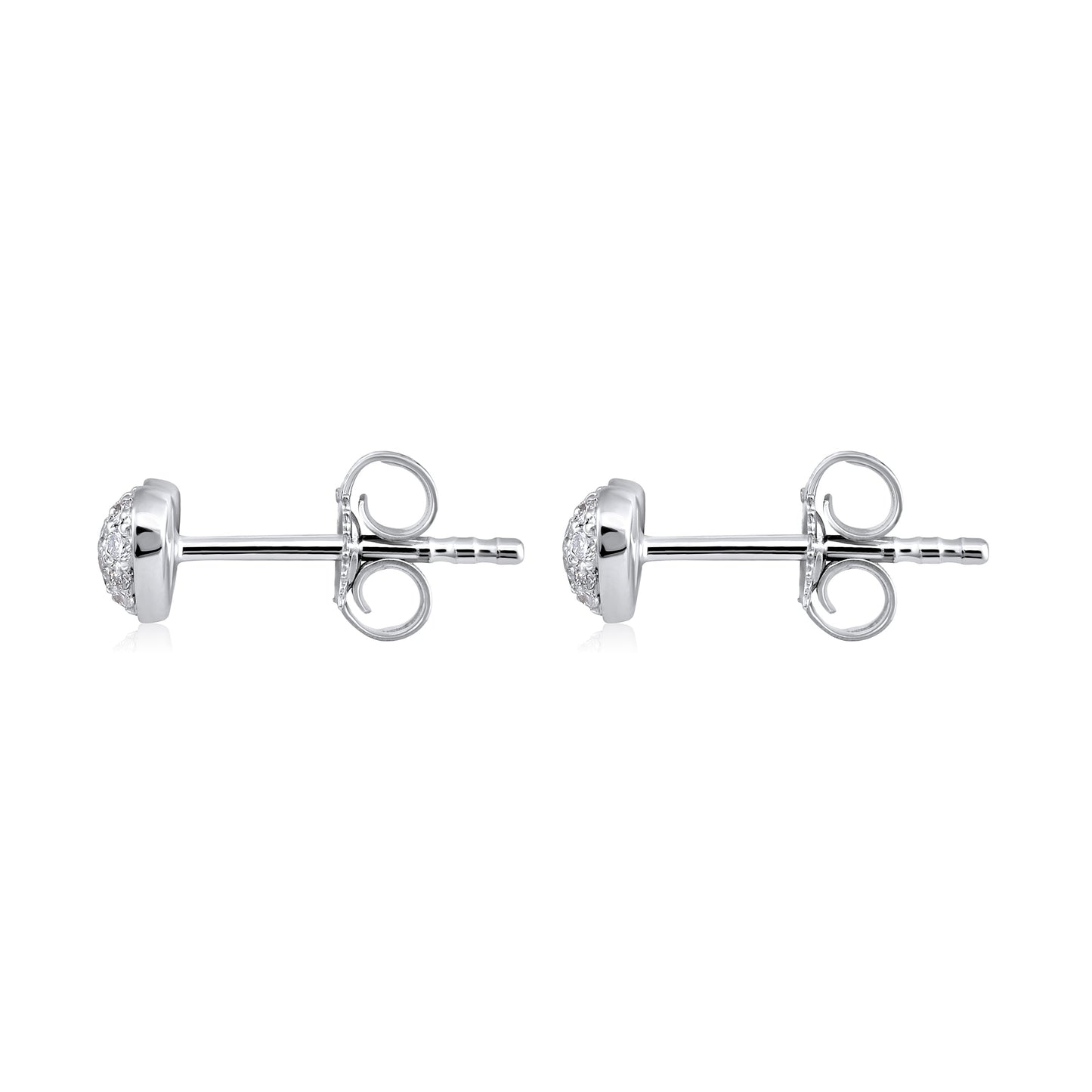 Solid Gold 0.14ct Natural Diamond Small Heart Stud Earrings