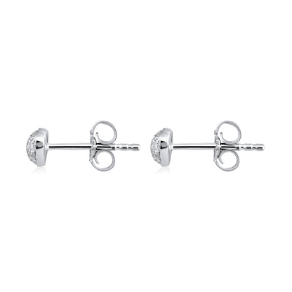 Solid Gold 0.14ct Natural Diamond Small Heart Stud Earrings