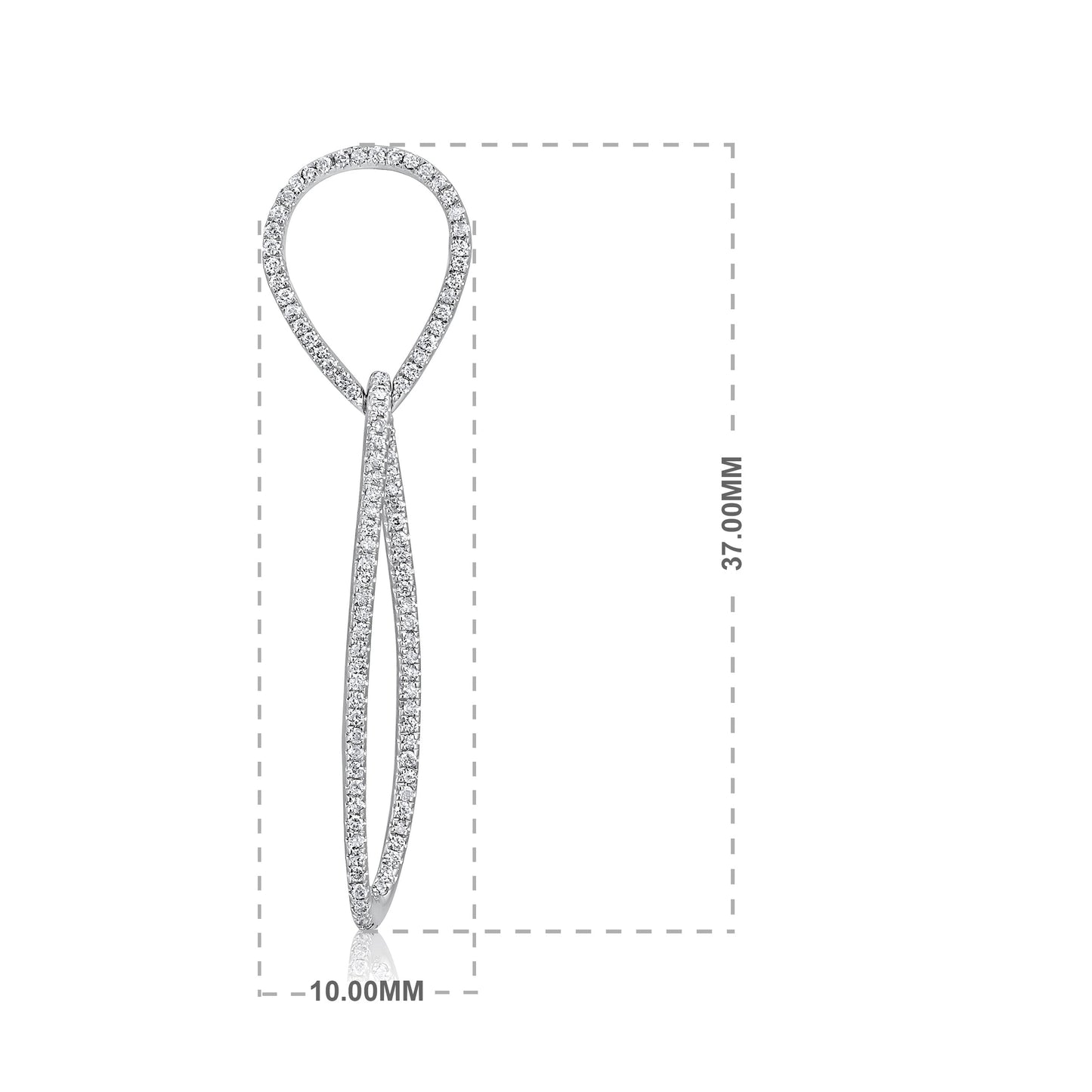 Solid Gold 0.4ct Natural Diamond Infinity Loop Dangle Drop Earrings