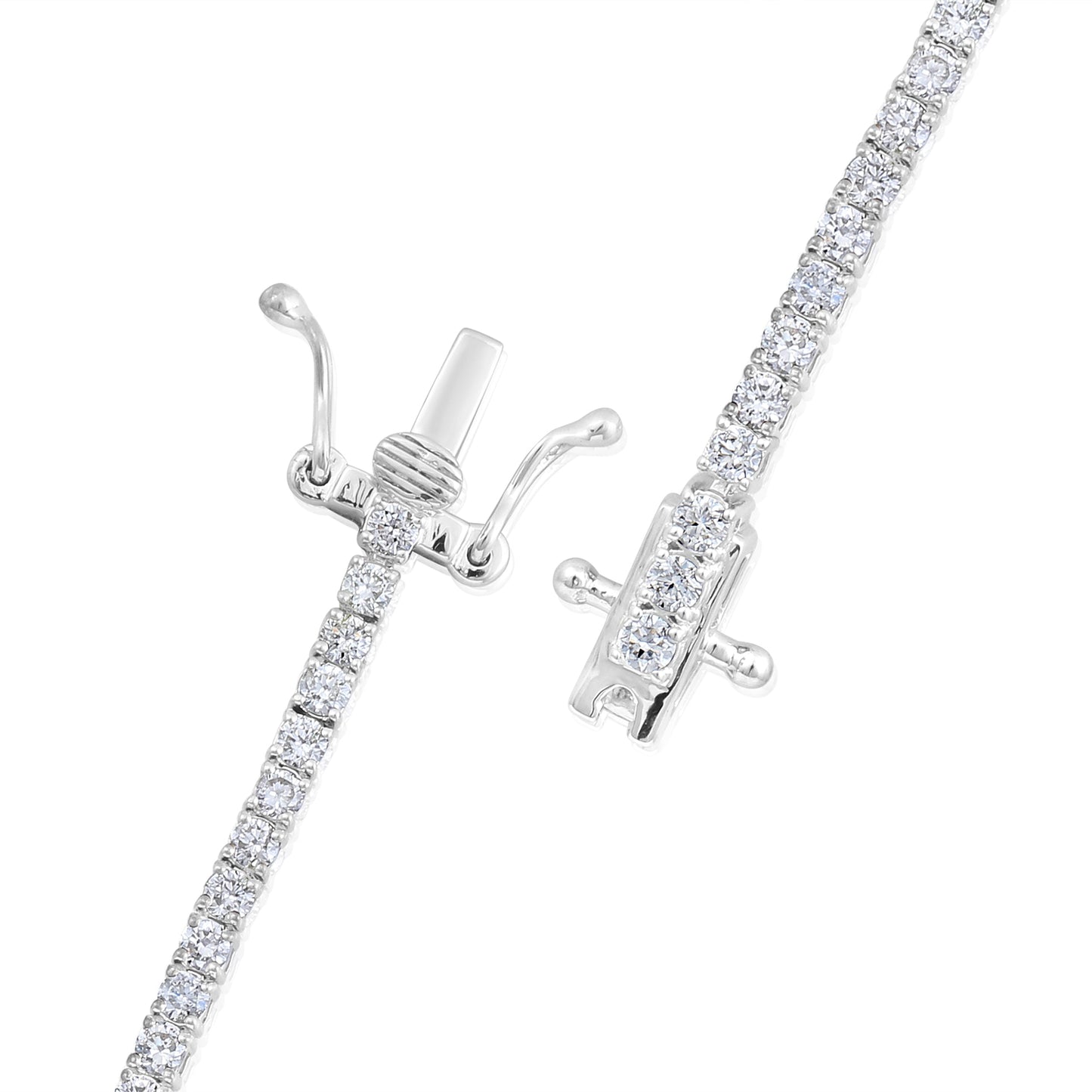 Solid Gold 2ct Natural Diamond 1.9mm 4 Prong Tennis Bracelet