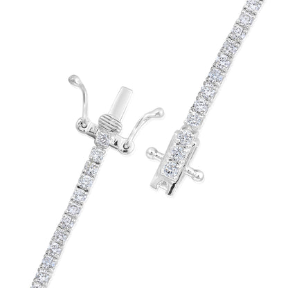Solid Gold 2ct Natural Diamond 1.9mm 4 Prong Tennis Bracelet