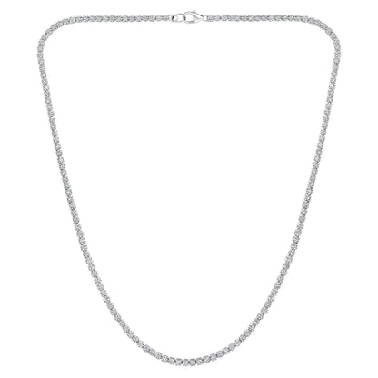Solid Gold 6.1ct Natural Diamond 2.6mm 4 Prong Tennis Necklace