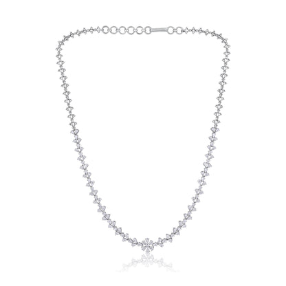 Solid Gold 6.4ct Natural Diamond Pear Necklace