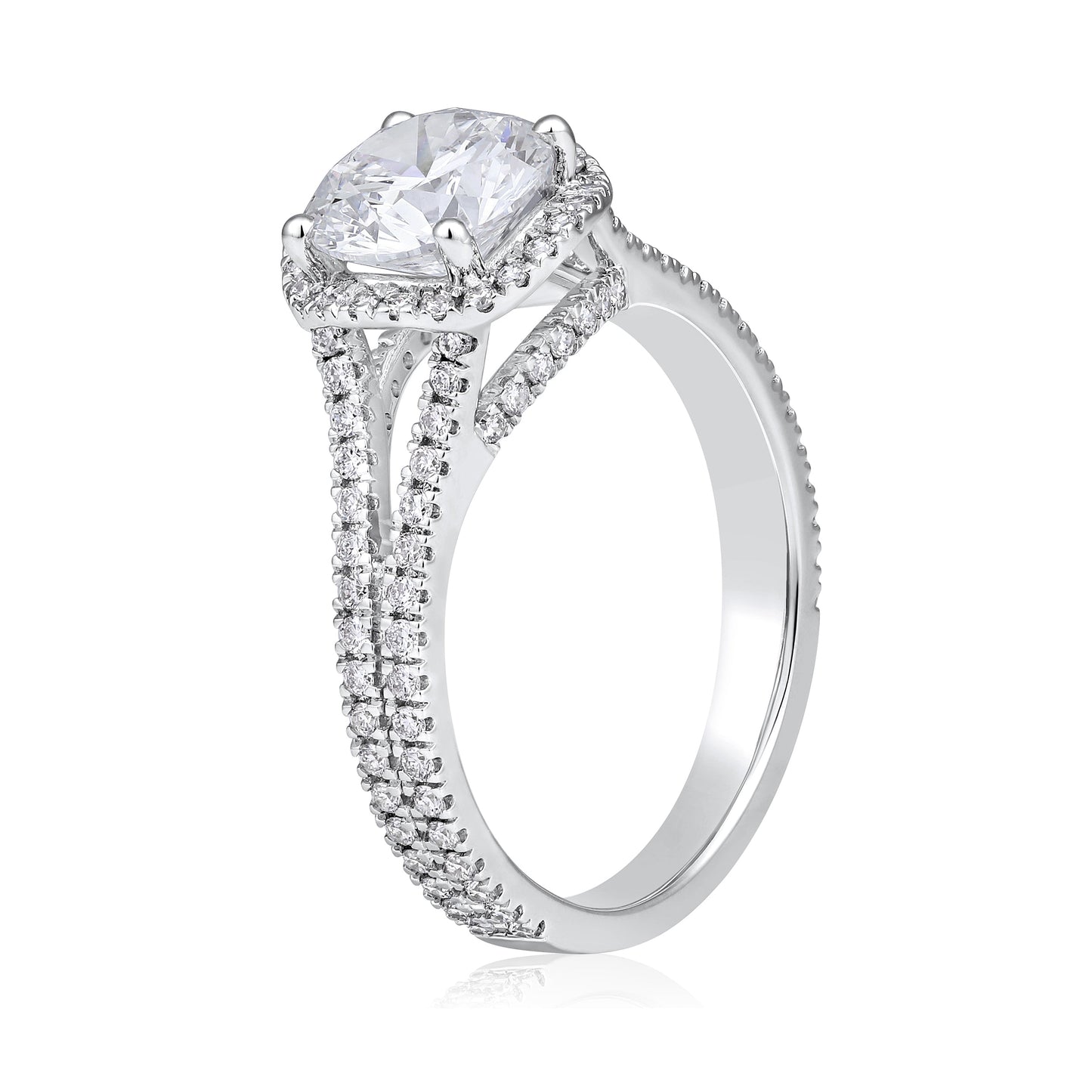 Solid Gold 2.9ct Natural Diamond Round Solitaire Side Ring