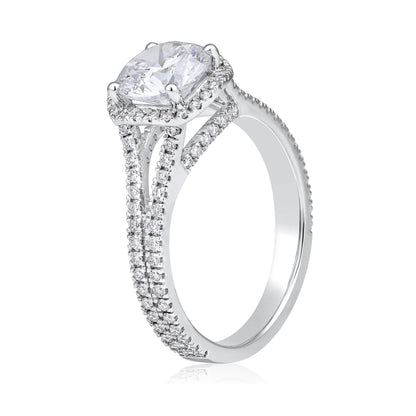 Solid Gold 2.9ct Natural Diamond Round Solitaire Side Ring