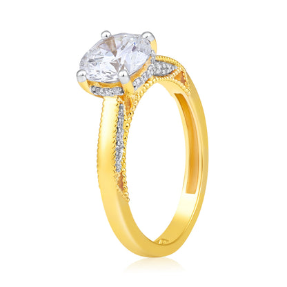 Solid Gold 2.24ct Natural Diamond Round Solitaire Hidden Ring