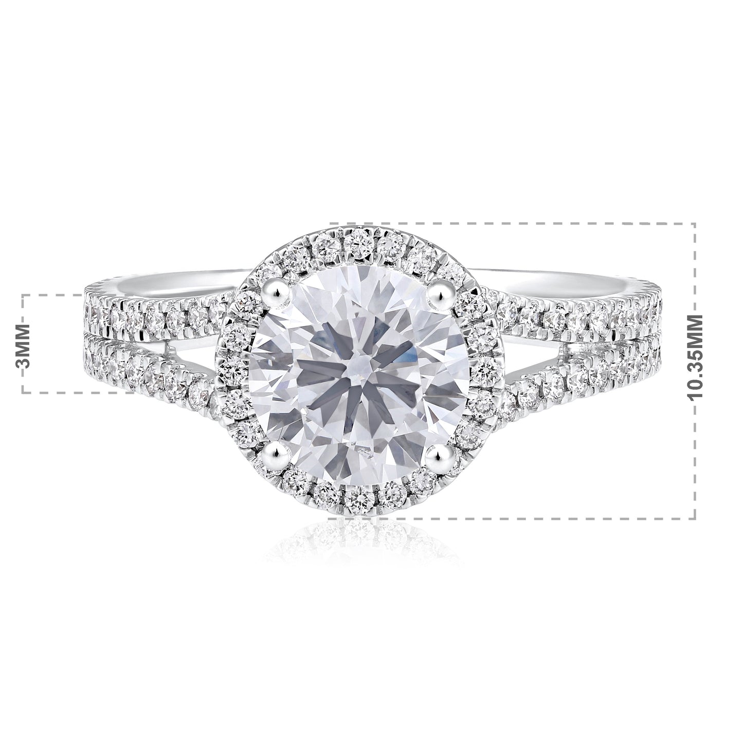 Solid Gold 2.9ct Natural Diamond Round Solitaire Side Ring