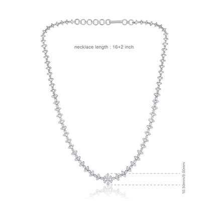 Solid Gold 6.4ct Natural Diamond Pear Necklace