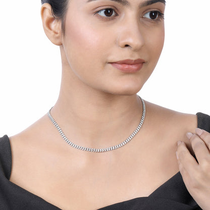 Solid Gold 1.8ct Natural Diamond 4.2mm Cuban Chain Link Necklace