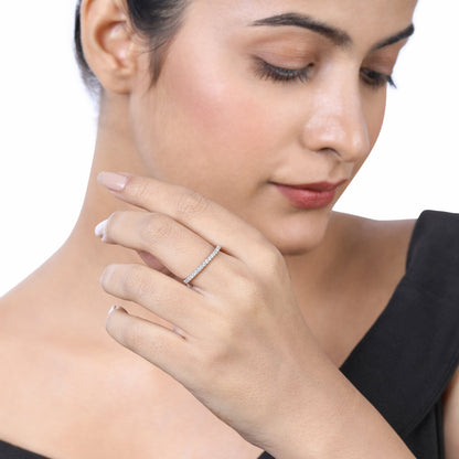 Solid Gold 0.26ct Natural Diamond Thin Single Half Band Ring