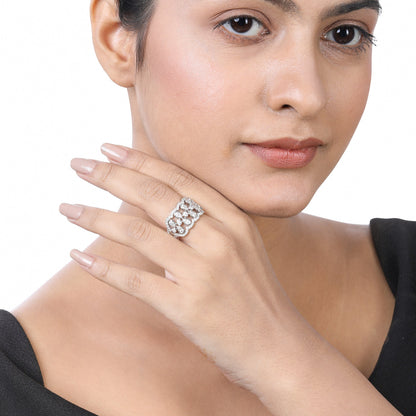 Solid Gold 1.15ct Natural Diamond Crown Pear Ring