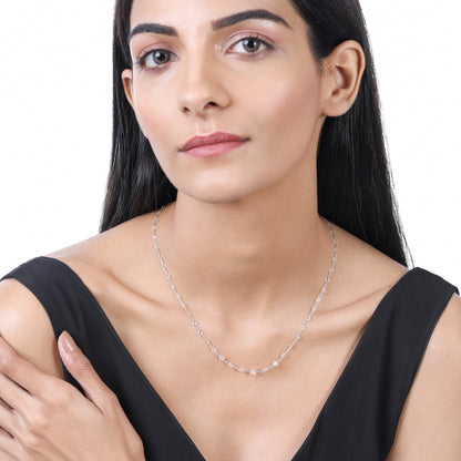 Solid Gold 3.7ct Natural Diamond Rose-Cut Round Tennis Necklace