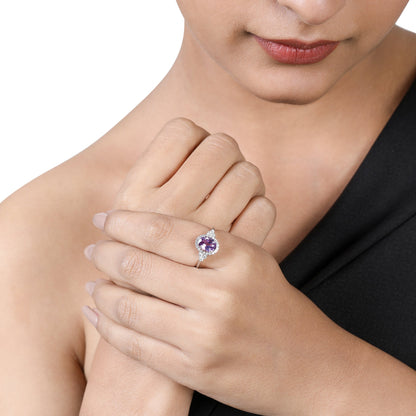 Solid Gold 2.3ct Natural Diamond w/ Alexandrite June Oval Ring