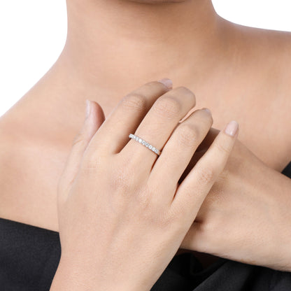 Solid Gold 0.5ct Natural Diamond Thin Single Half Band Ring