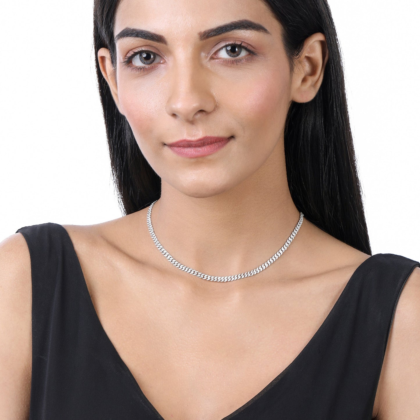 Solid Gold 1.8ct Natural Diamond 4.2mm Cuban Chain Link Necklace