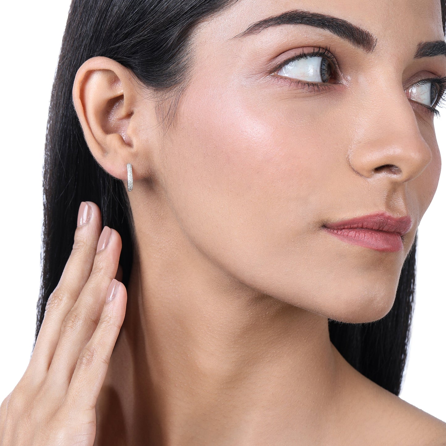 Solid Gold 0.5ct Natural Diamond I-SI 14mm Small Round Hoop Earrings