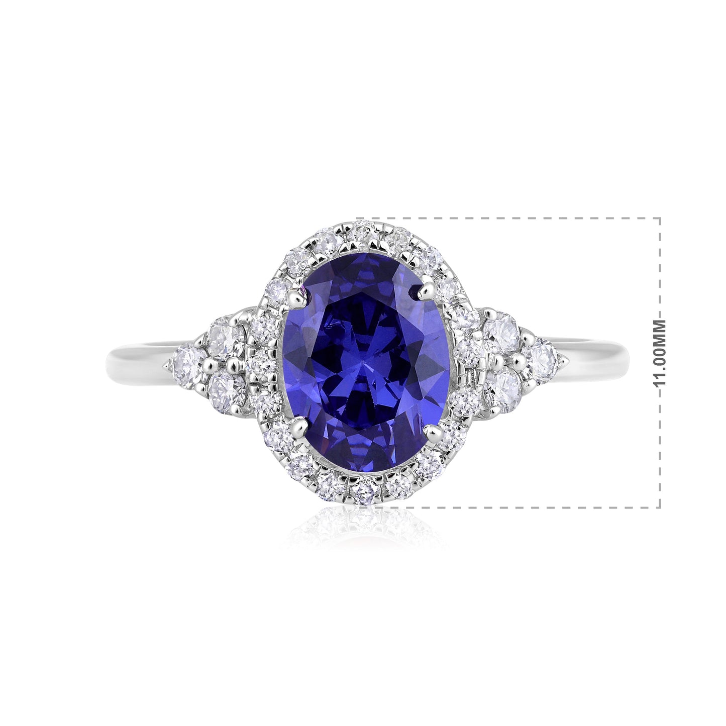 Solid Gold 2.25ct Natural Diamond w/ Tanzanite Oval Ring