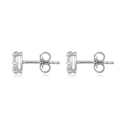 Solid Gold 0.5ct Natural Diamond Small 6.6mm Round Stud Earrings