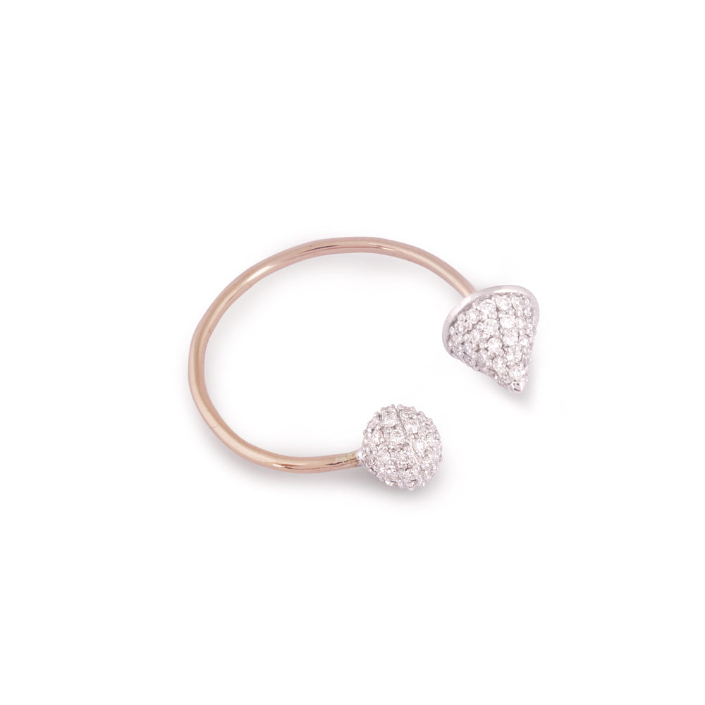 Solid Gold 0.5ct Natural Diamond Ball Cone Ring