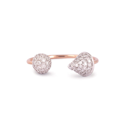 Solid Gold 0.5ct Natural Diamond Ball Cone Ring
