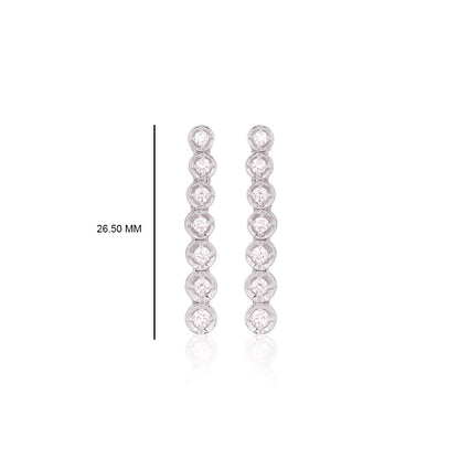 Solid Gold 2.5ct Natural Diamond Tennis Necklace Earrings Set