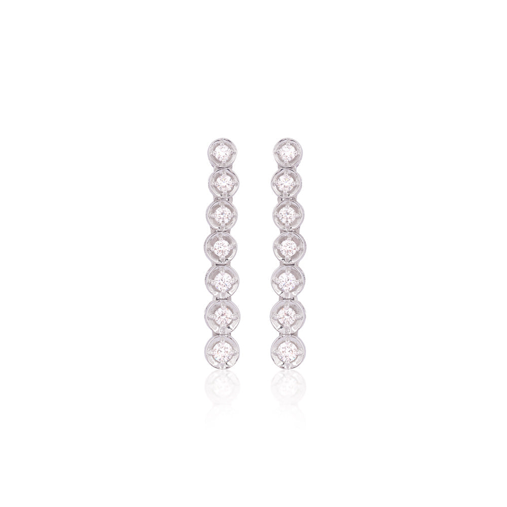 Solid Gold 2.5ct Natural Diamond Tennis Necklace Earrings Set