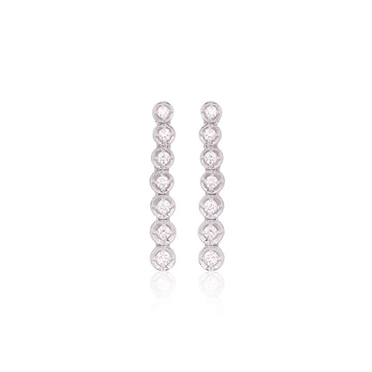 Solid Gold 2.5ct Natural Diamond Tennis Necklace Earrings Set