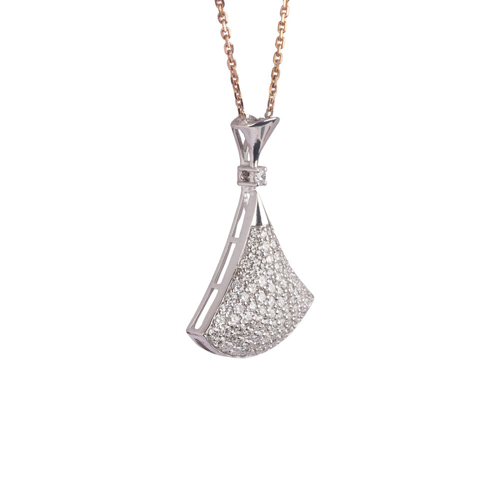 Solid Gold 1.3ct Natural Diamond Chain Divas Necklace
