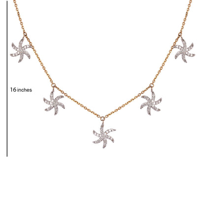 Solid Gold 0.7ct Natural Diamond Fringe Station Necklace