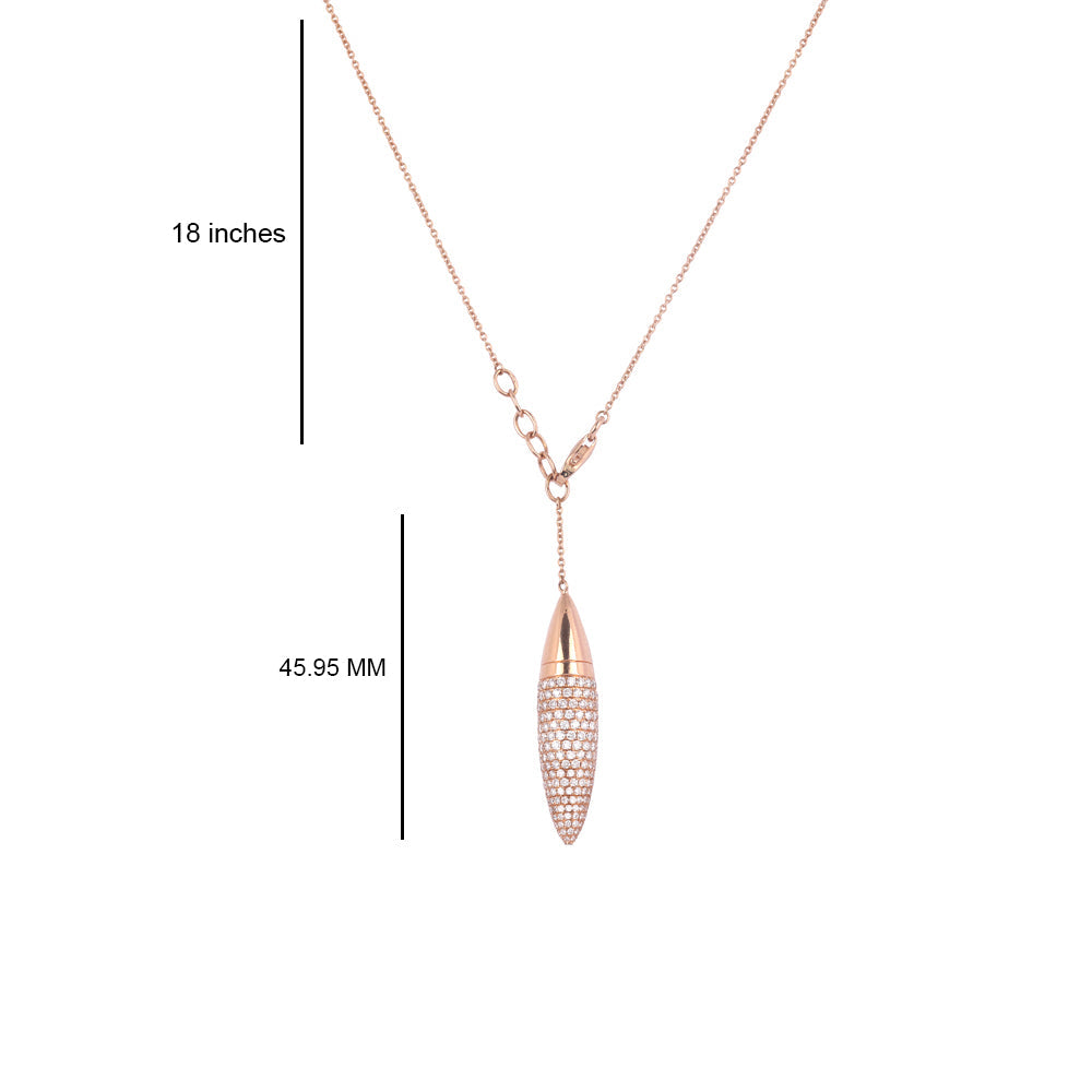 Solid Gold 1.3ct Natural Diamond Bullet Necklace