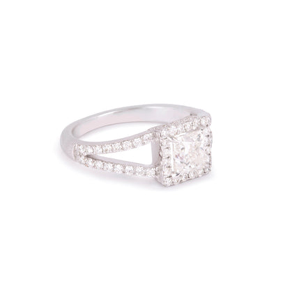 Solid Gold 1.5ct Natural Diamond Princess Solitaire Ring