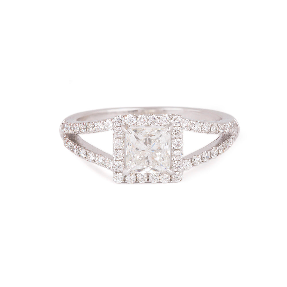 Solid Gold 1.5ct Natural Diamond Princess Solitaire Ring