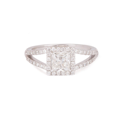 Solid Gold 1.5ct Natural Diamond Princess Solitaire Ring